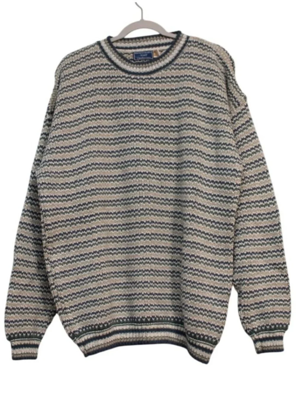 Vintage Men's Sweater Size XL Pullover Chunky Knit Retro Grandpa Preppy 90s USA